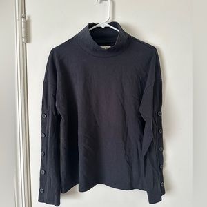 Madewell Button-Sleeve Turtleneck Top Size Small